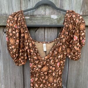 Free People - SPELL- Madame Peacock Sweetheart Maxi Dress In Coffee